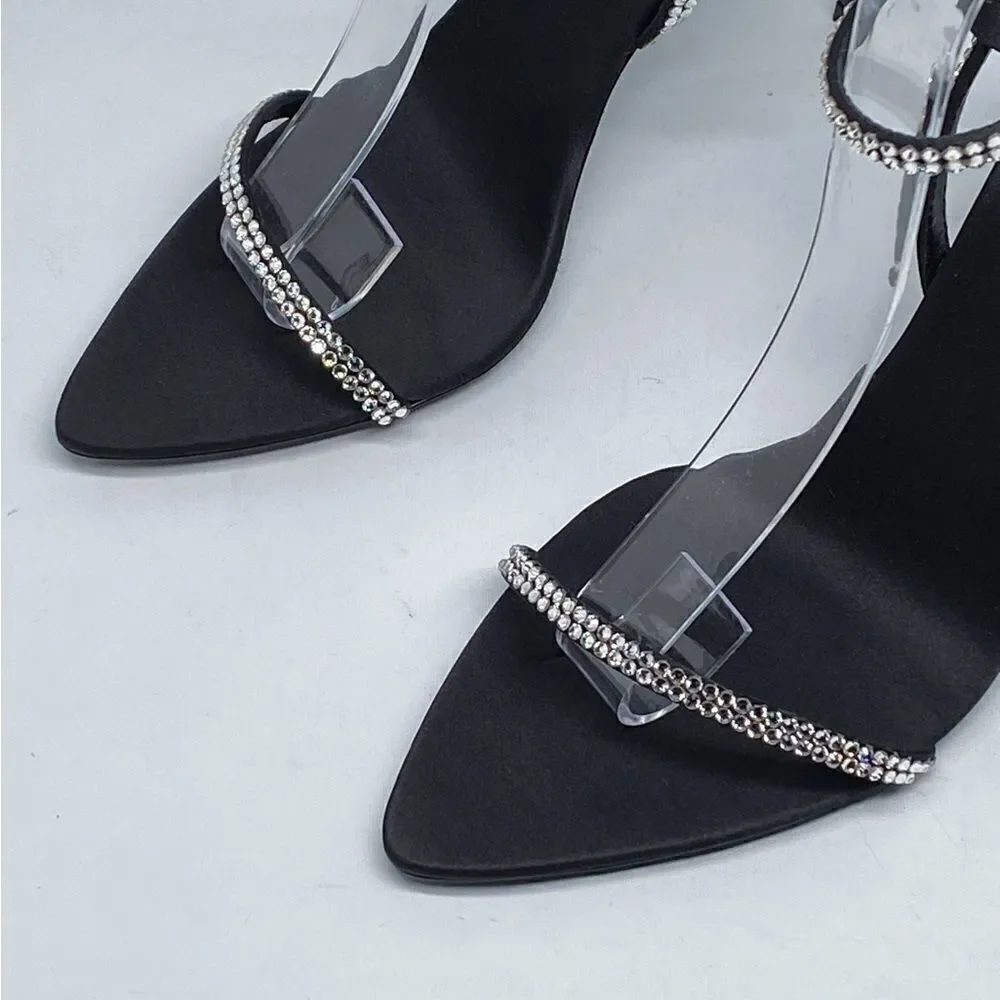 SAINT LAURENT Gippy 90 Crystal Embellished Sandals
